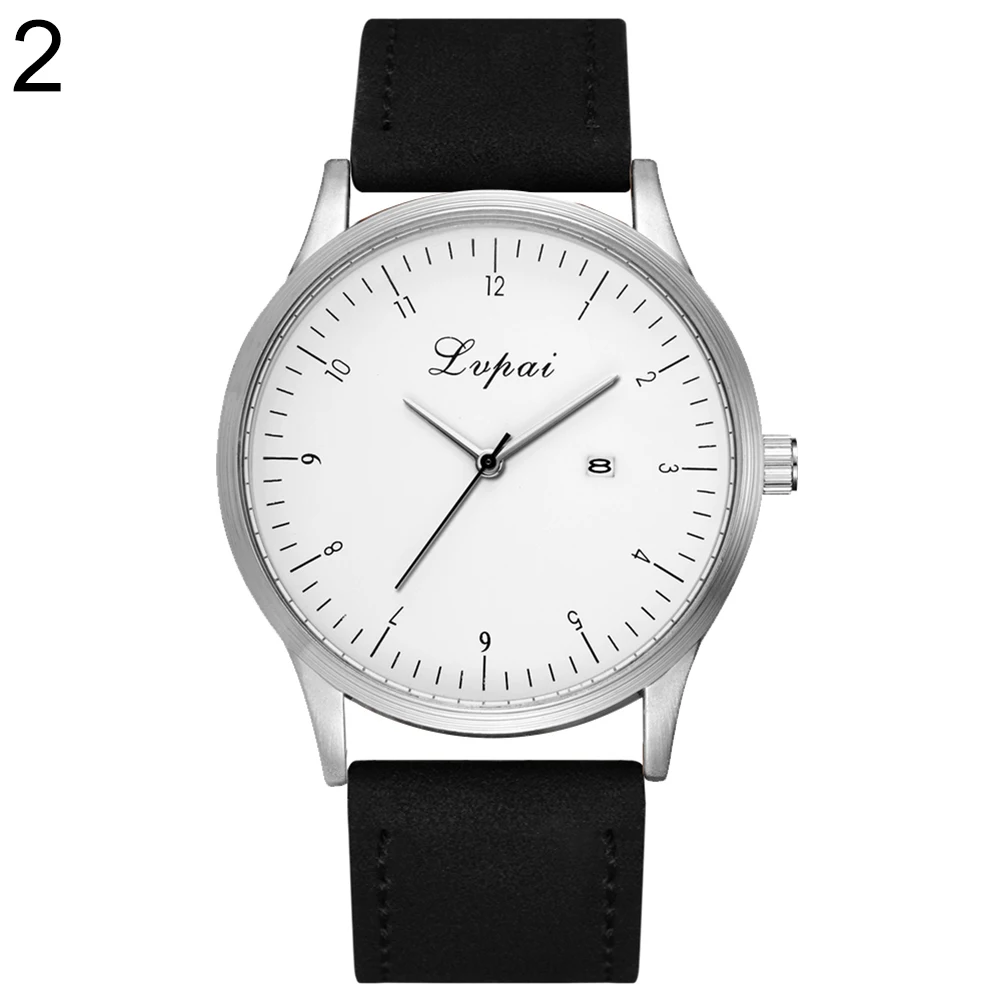 Мужская Мода Искусственная кожа Группа Аналоговые Кварцевые Дата Бизнес