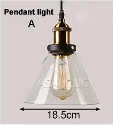 Pendant light-A Винтажные подвесные светильники Стеклянные Настенные светильники Лофт промышленный подвесной светильник Lamparas De Techo Colgante современный блеск Подвесная лампа - Body Color: Pendant light-A