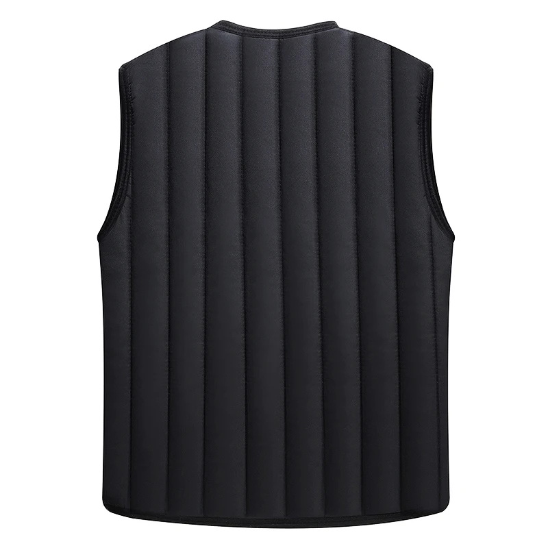 2022 Men's Black Fleece Vest Winter Sleeveless Outerwear Warm Fleece liner Vests Plus Size 3XL