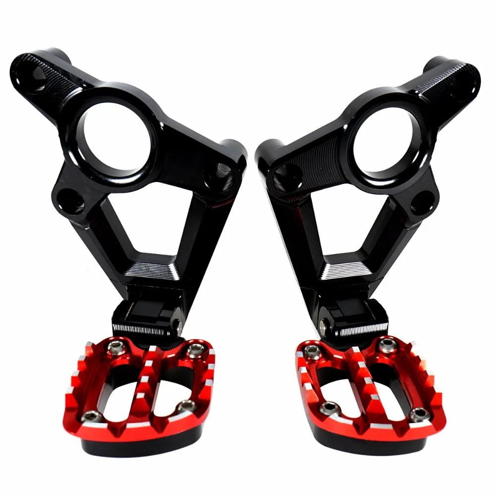 Billet Aluminum Folding Rear Passenger Bracket With Foot Pegs Black&Red For Honda X-ADV X ADV 750 Motorcycle Models