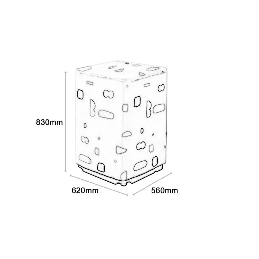 PEVA Geometry Printing Washing Machine Dust Covers Organizer Flip Washer Dust-proof Sunscreen Dustcoat Storage Case | Дом и сад
