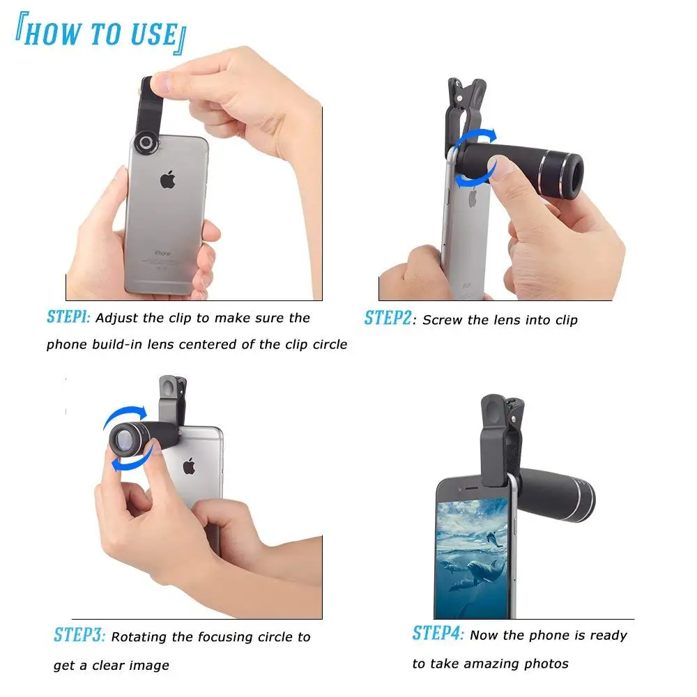 10 in 1 Cell Phone Camera Lens Kit Zoom Telephoto Fisheye Wide Angle 15x Macro +CPL/Flow/Radial/Star Filter for all phones | Мобильные