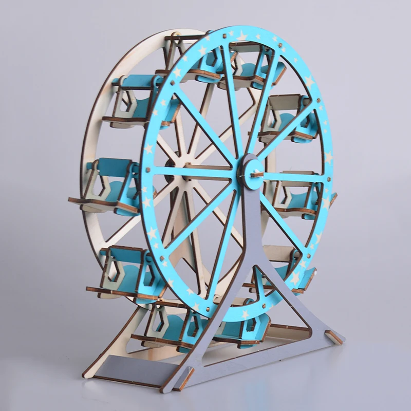 Колесо обозрения сборная игрушка сборочная Модель Дерево 3D diy модель комплект