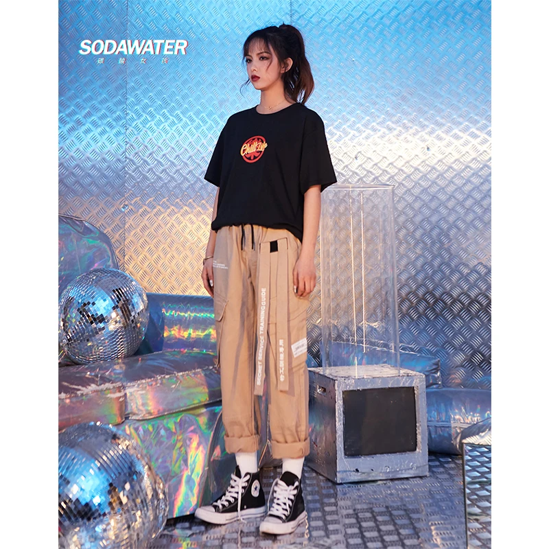 Sodaводяная Футболка с принтом для девочек в стиле хип-хоп летняя модная