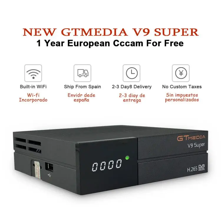 GTmedia V9 Супер цифровой ТВ спутниковый ресивер DVB-S2 H.265 DRE& Biss ключ 1 год Испания CCCAM PK Freesat V7 V8 X96 H96 X96 мини