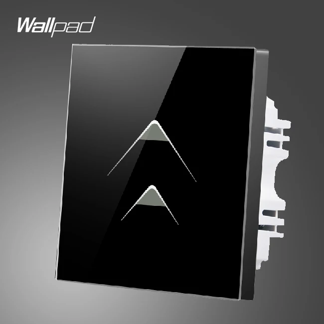 

New Wallpad 110-250V UK 86 Size 2 Gang 1 Way Luxury Black Glass Touch Wall Switches Light Switches 2 gang, Free Shipping