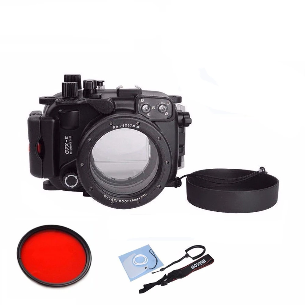 Светло-серый Meikon 40 M/130F водонепроницаемый корпус камеры для Canon G7XII G7X Mark II - Цвет: Светло-серый