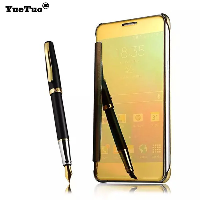 Yuetuo Оригинальный Роскошный чехол для Samsung Galaxy note4 Note 4 N9100 зеркало из искусственной