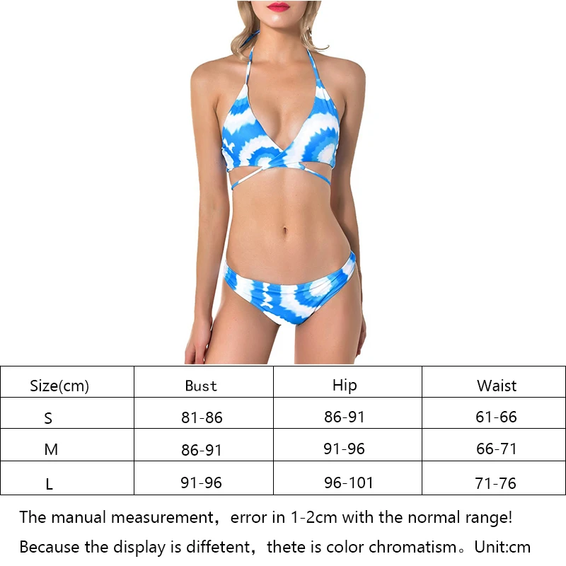 Женский комплект бикини Синий Холтер сексуальный купальный костюм 2 шт без