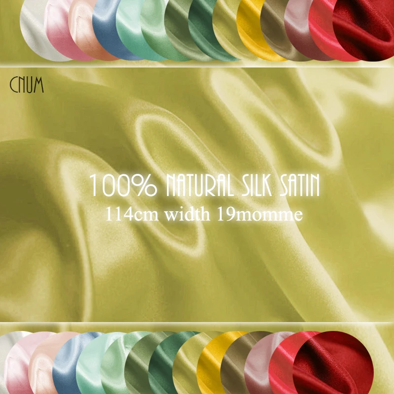 CNUM SS11419 2 100% шелковый атлас/чистый цвет 46 90/ W:1.25yd T:19 момме 90 цветов/единица