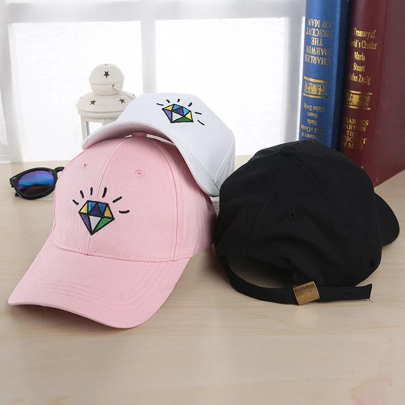 Летом Крышки Snapback Женщины Сплошной Цвет Геометрическая Алмаз Вышивка Хип-Хоп