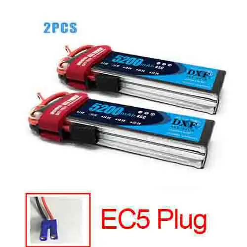5200Softcase45C-EC5 2 шт. DXF lipo Батарея 3S 11,1 V 3000 мА/ч, 3500 мА/ч, 5200 мА/ч, 30C 45C 50C 100C 200C для 1/10 1/8 RC автомобиль грузовик FPV, вертолет-Дрон - Цвет: 5200Softcase45C-EC5