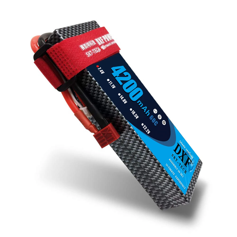 Аккумулятор литий-полимерный DXF POWER 4200mAh Lipo 2S 7.4V 60C 120C в жестком корпусе для RC автомобилей, лодок, дронов, роботов, грузовиков FPV.