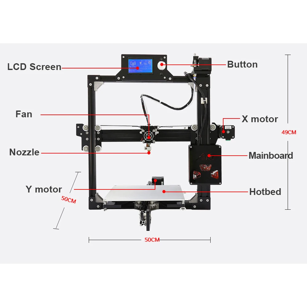 Anet E12 E10 A6 A8 A2 3d Принтер Комплект высокоточная плата Reprap Prusa i3 FDM 3d принтер DIY imprimante 3D США/Евро