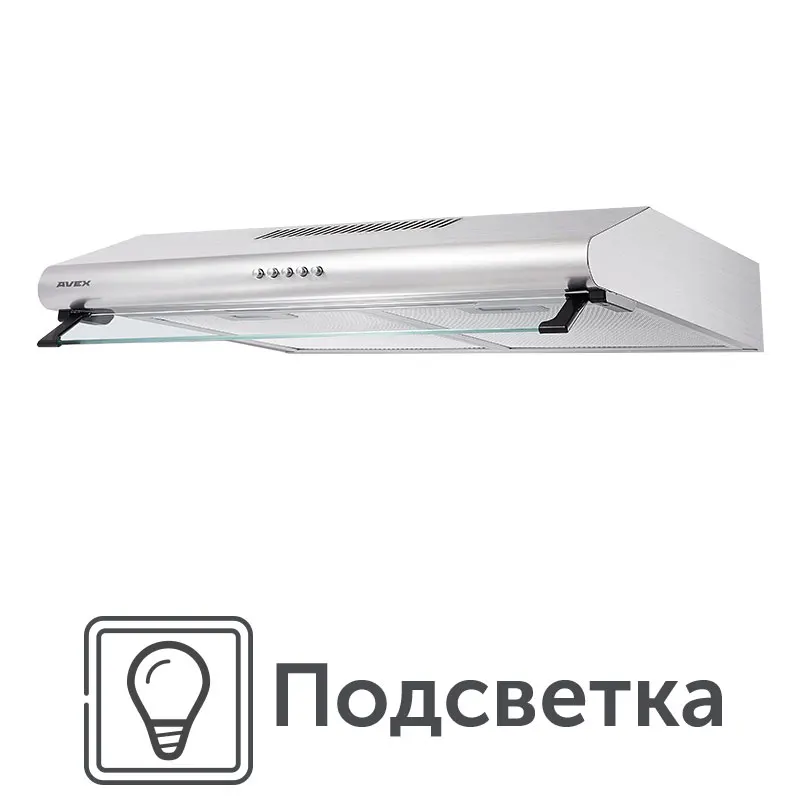 Кухонная вытяжка (воздухоочиститель) AVEX AS 6022 X 200 куб м / час цвет нержавеющая сталь