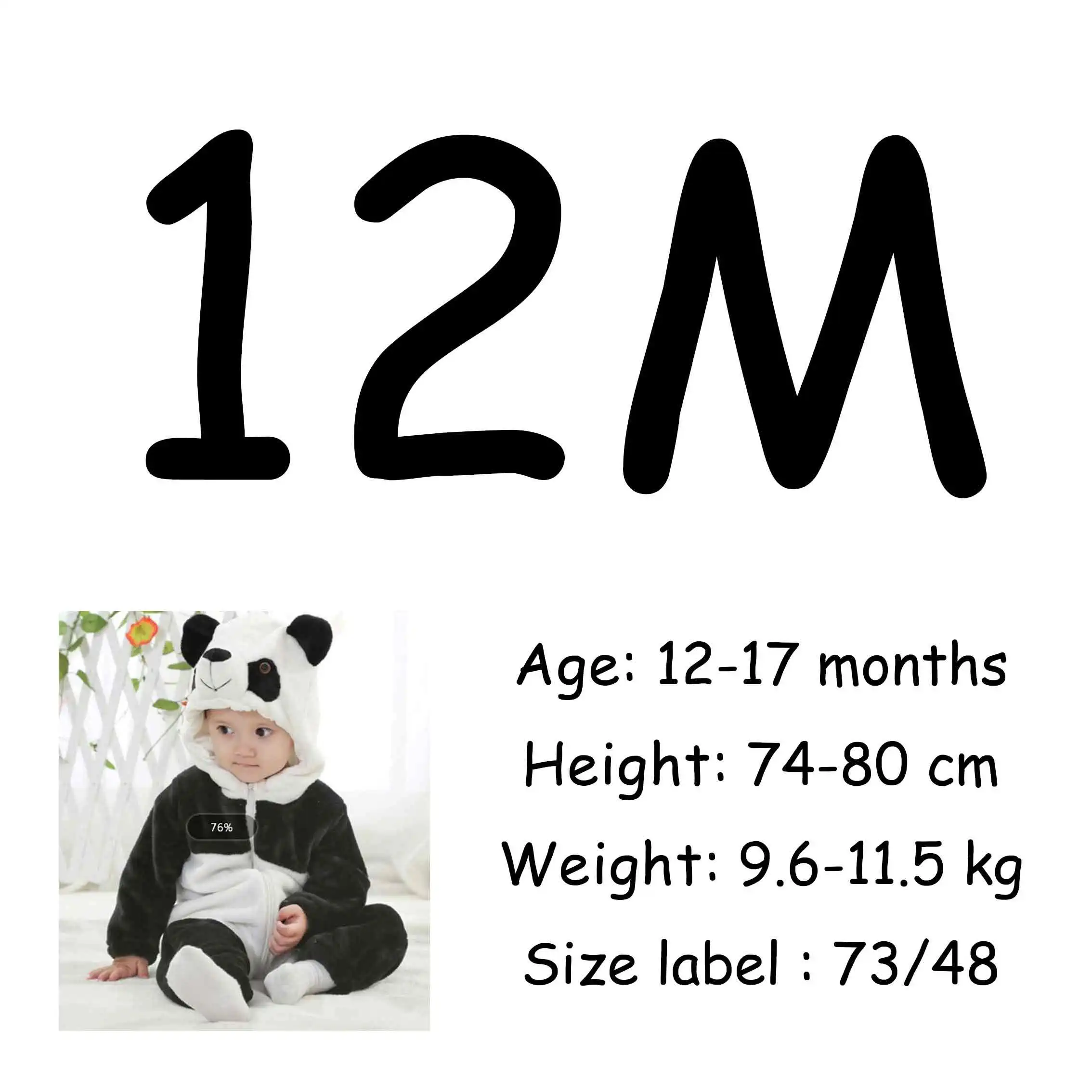 12M Комбинезон с пандой для малышей; kuguurumi; От 0 до 3 лет; Пижама для мальчиков и девочек; Забавный милый детский комбинезон; Семейный комплект; зимний теплый костюм; детская одежда; подарок на день рождения - Цвет: 12M