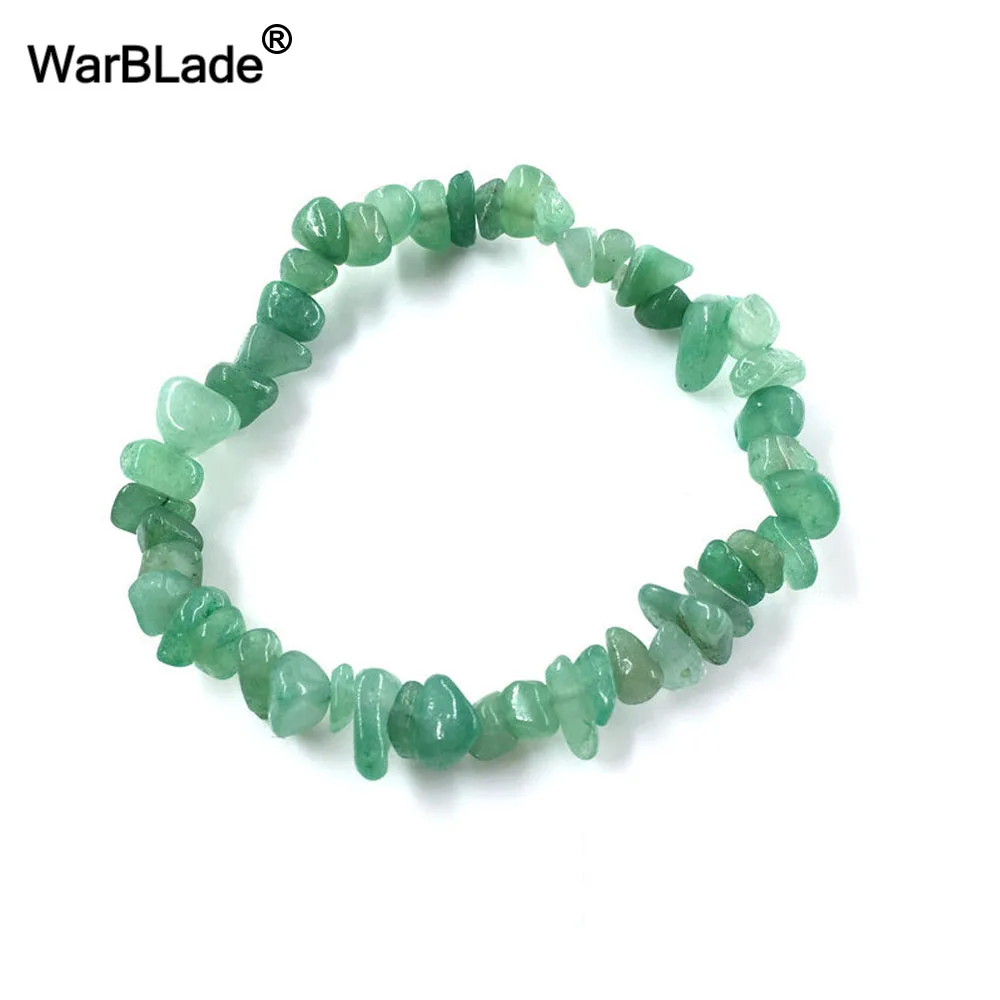 Green Aventurine WarBLade 10 шт. натуральный браслет с драгоценным камнем стрейч чип бусины самородки гранат кристалл черный оникс Amazon браслет браслеты для женщин - Окраска металла: Green Aventurine
