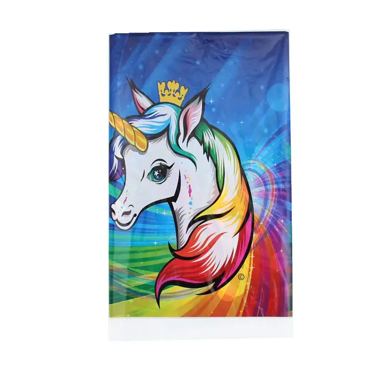 Unicorn Вечерние детские украшения на день рождения 108*180 см, Мстители, Тролль, единорог, принцесса, Минни, Микки, Моана, вечерние скатерти, принадлежности для мальчиков и девочек - Цвет: Unicorn