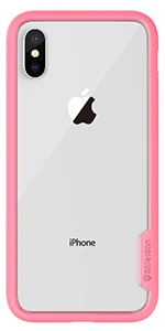 Чехол SHIELDON для IPhone X/XS противоударный Гибридный Тонкий защитный чехол TPU рамка HD прозрачный устойчивый к царапинам чехол - Цвет: Pink