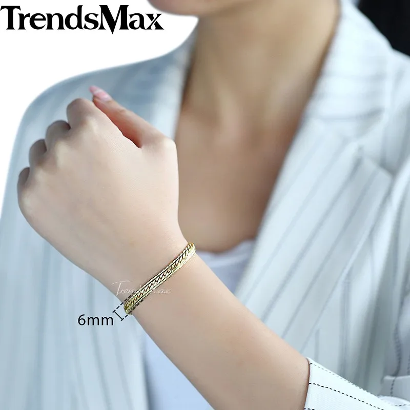 Набор ювелирных изделий Trendsmax кубинская цепочка женское ожерелье браслет белая