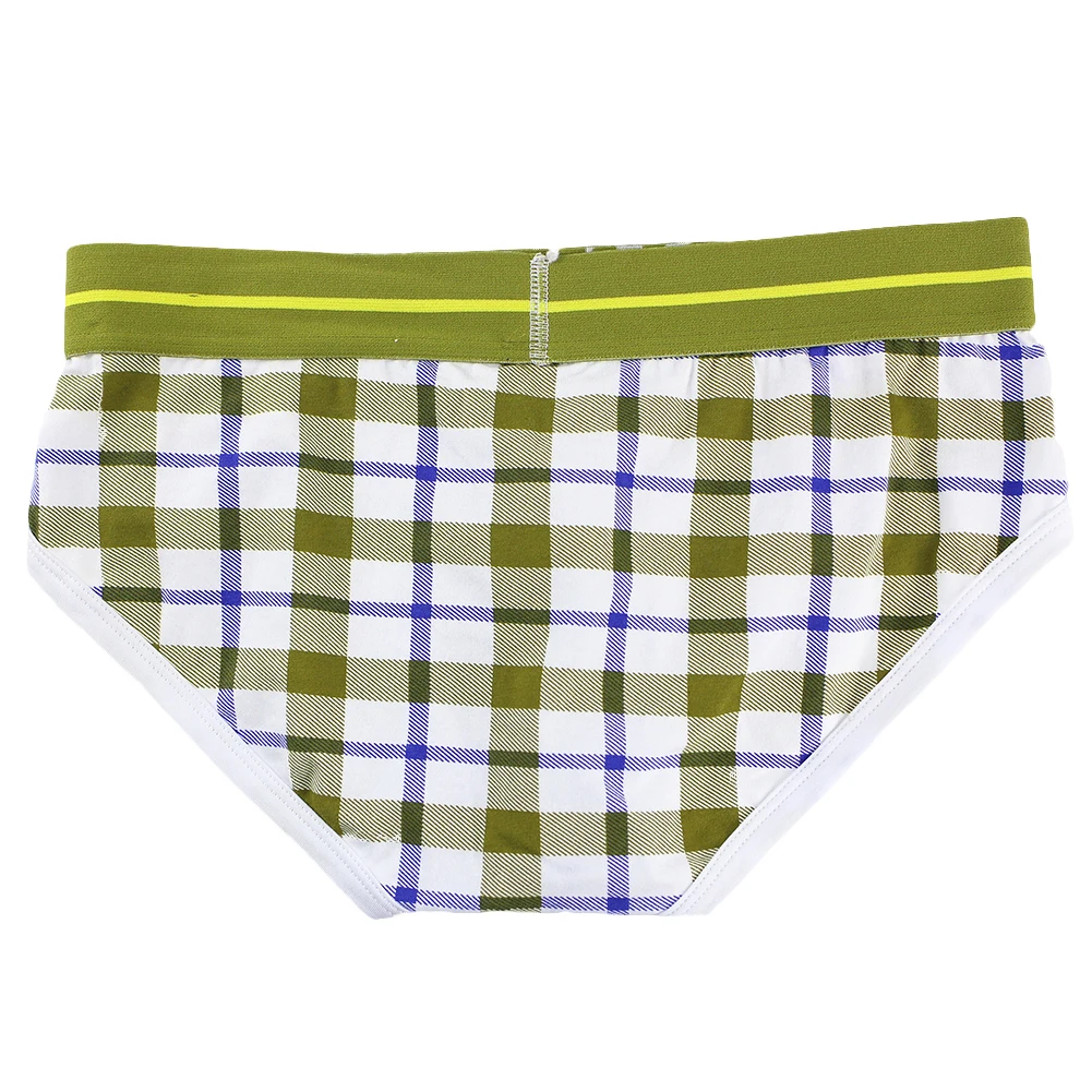 SOUTONG Мужское нижнее белье Мягкие хлопковые мужские гей трусы клетчатые дышащие