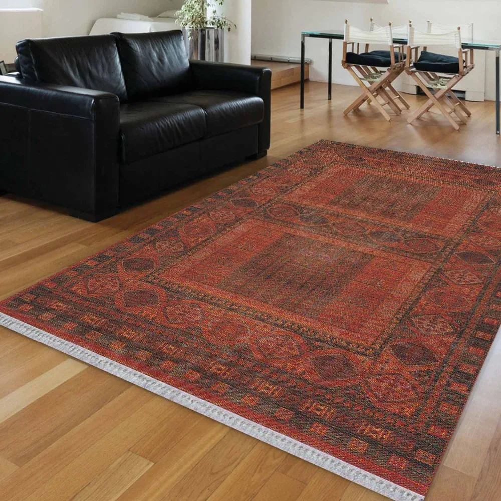 

Еще оранжево-коричневый персидский Турецкий Дизайн 3d печать Противоскользящий моющийся декоративный коврик килимский коврик богемный ков...