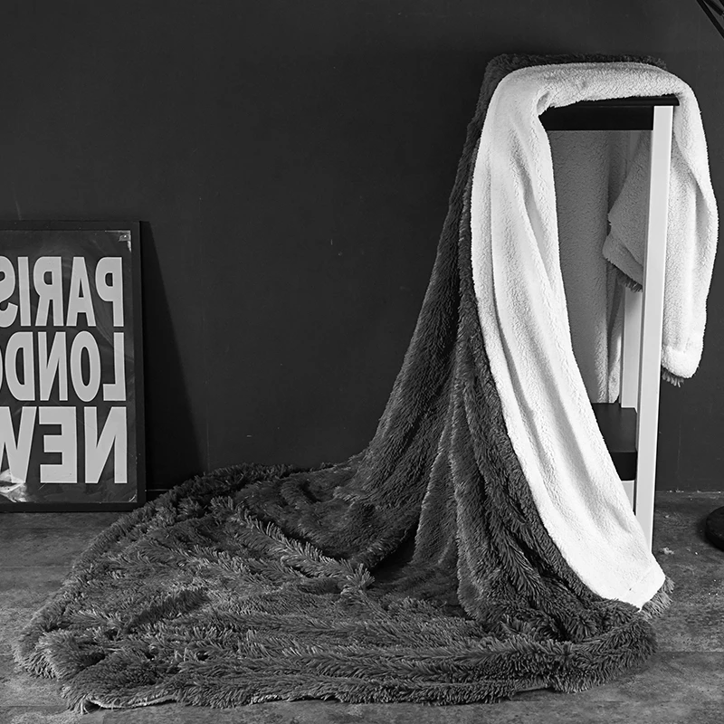 Новое Европейское вельветовое Норковое одеяло из овечьей шерсти для