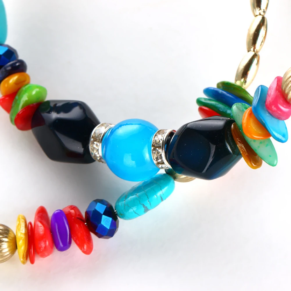 Новинка 2017 года женские этнические богемные Shell стеклянные бусины Многослойные