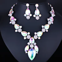 farlena jewelry exquisite water drop necklace earring sets fashion multicolor crystal jewelry sets for women wedding