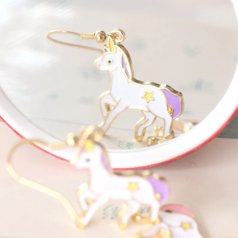 Милый талисман для девушки глянцевое покрытие Единорог Лошадь металлические