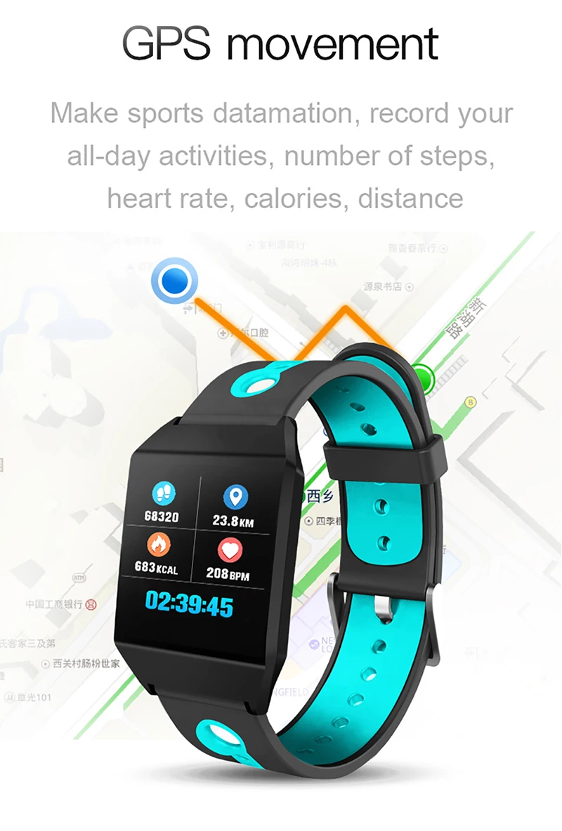 W1 Смарт Watch1.3 &quotips Цвет Экран gps часы Водонепроницаемый с шагомером пульсометром