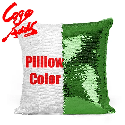 Green-White Hanukkah Sequin Mermaid Throw Подушка двухцветная блестящая Волшебная цветная подушка для дивана домашняя Новогодняя декоративная Cojines подушка - Цвет: Green-White