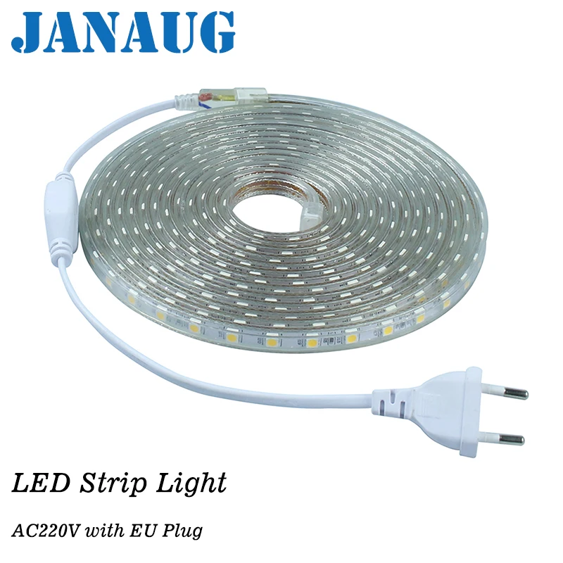 Медный провод 220V 110V SMD 5050 Светодиодные ленты Light 1 м 15 IP65 Водонепроницаемый