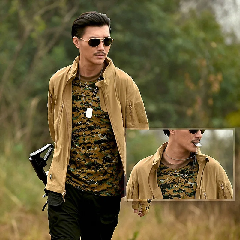 

Fashion Casual New Autumn Men's Jacket Coat Military Tactical Outwear US Army Breathable Nylon Light Hoody Windbreaker