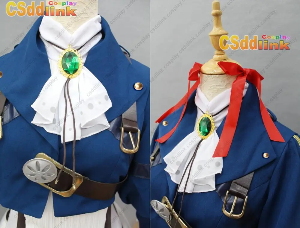 Фиолетовый костюм для косплея Evergarden с перчатками и повязкой на голову не