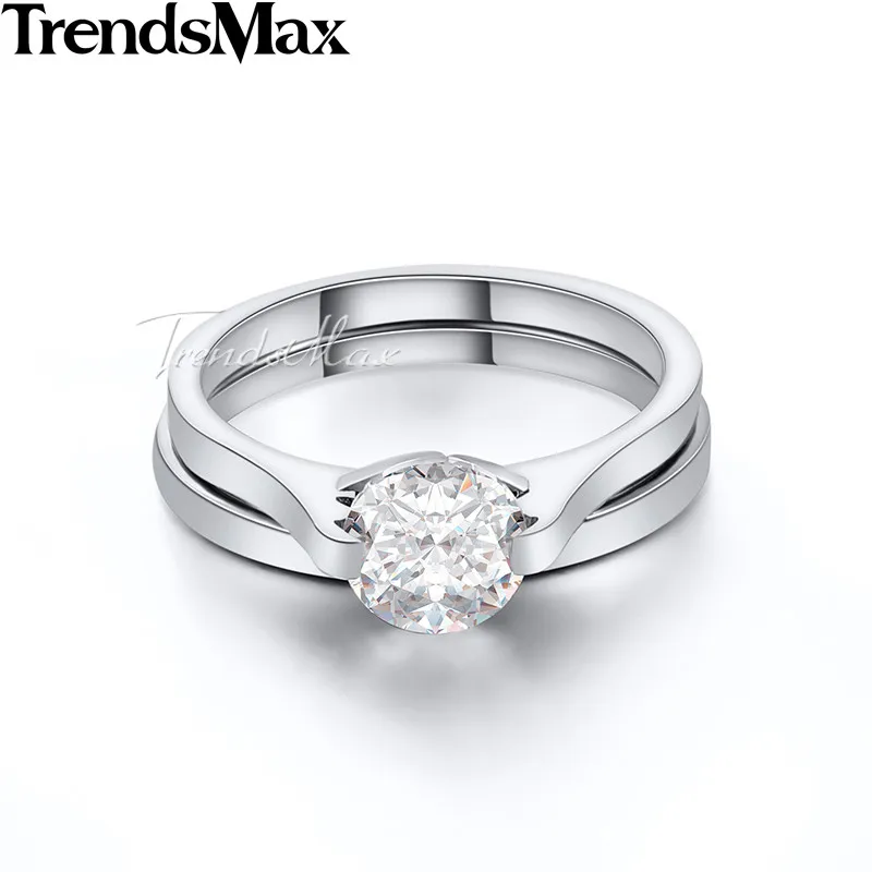 Набор кольца для женщин и девочек набор из нержавеющей стали с круглыми стразами