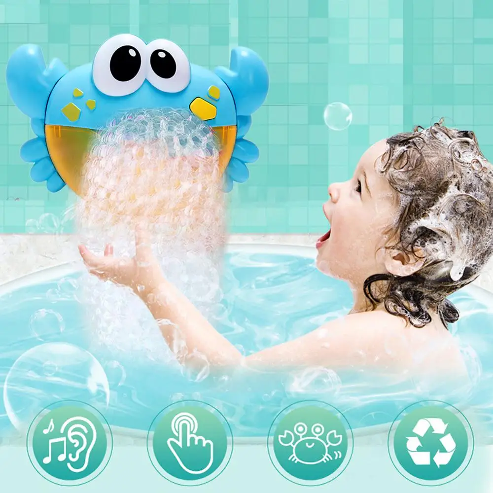 Пузырьковая машина крабы музыка светильник Электрический Bubble Maker для малышей и
