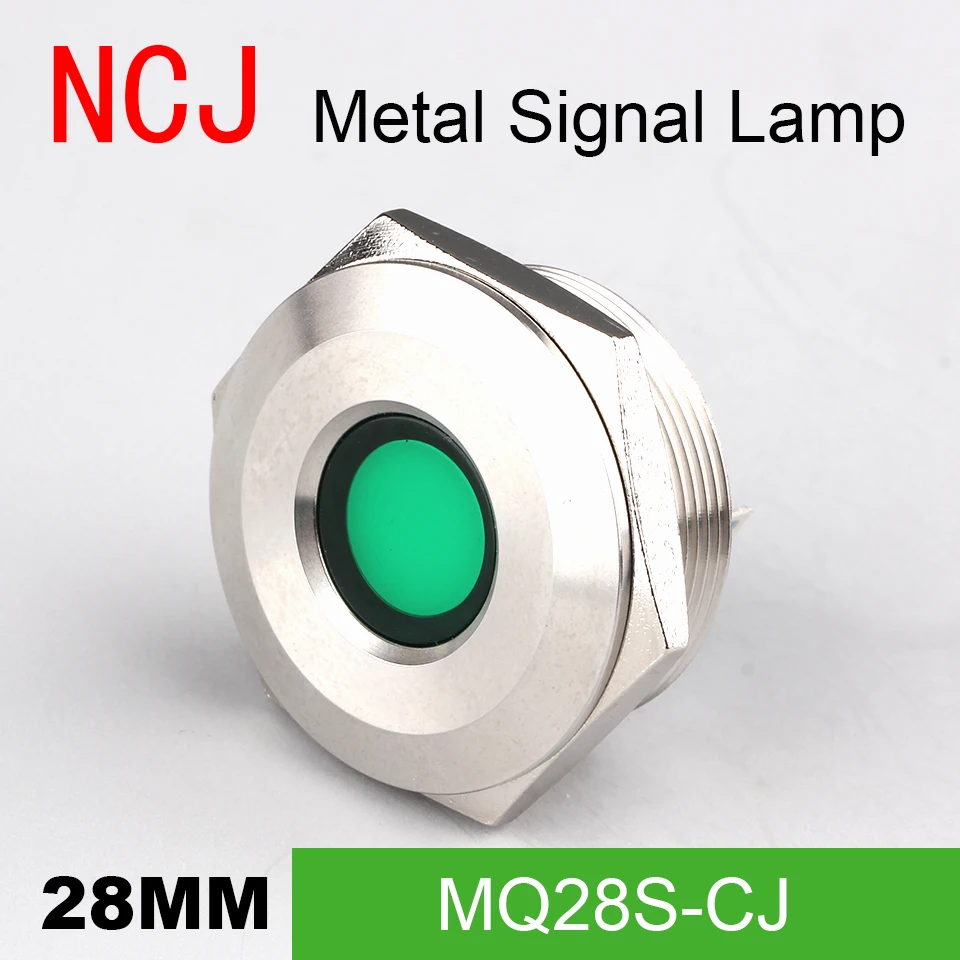

NCJ 28mm Metal LED Signal lamp Indicator pilot Warning light Signalization boat car panel dashboard 3V 6V 12V 24V 110V 220V