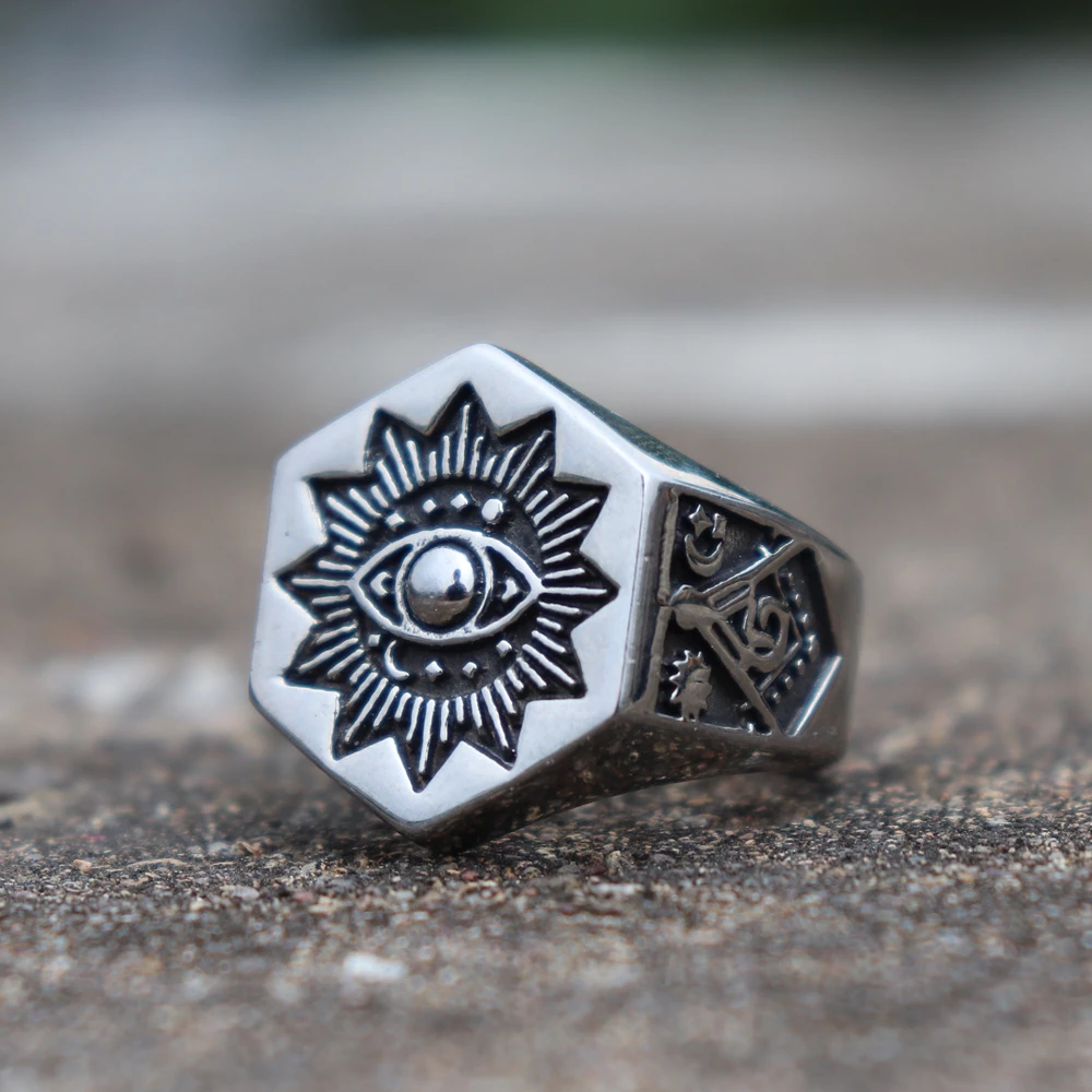 Мужское кольцо Masonic из нержавеющей стали в стиле панк|Кольца| |