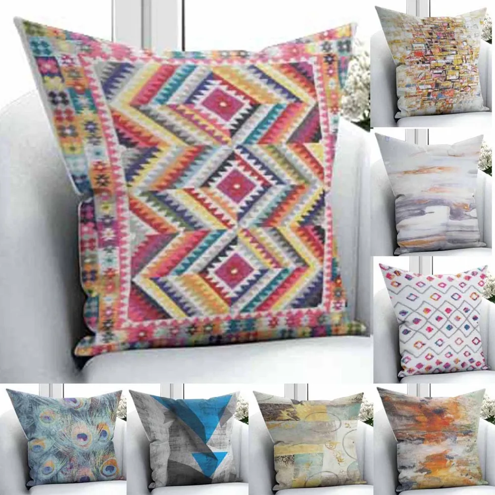 

Else Modern Abstract Geometric Colored Turkish Home 3D Print Throw Pillow Case Covers Square Hidden Zipper 45x45cm