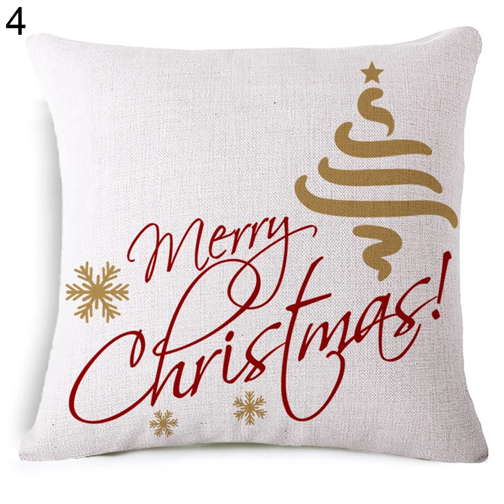 18 дюймов Merry Рождество с принтом букв Пледы Наволочки Лен|pillow case linen|pillow casethrow pillow