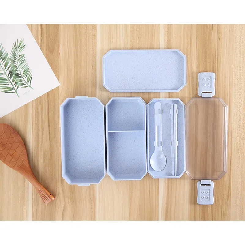 Материал не вредит здоровью Ланч-бокс 2 3 слоя пшеничной соломы коробки для обедов бенто микроволновая посуда контейнер для хранения еды герметичный Ланчбокс
