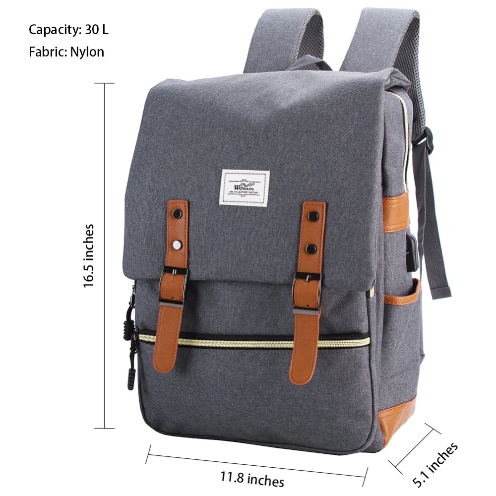 15 &quotРюкзак для ноутбука внешний USB зарядка компьютера рюкзаки водонепроницаемые