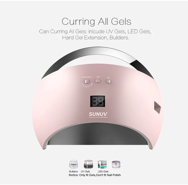 SUNUV УФ светодиодный светильник для сушки ногтей SUN6 48 Вт умная лампа для сушки геля для ногтей новые инструменты для ногтей лампа для маникюра