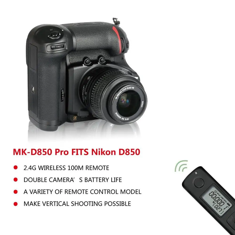 (Расположение в ЕС) Meike MK D850 Pro w/2 4G беспроводной пульт дистанционного управления
