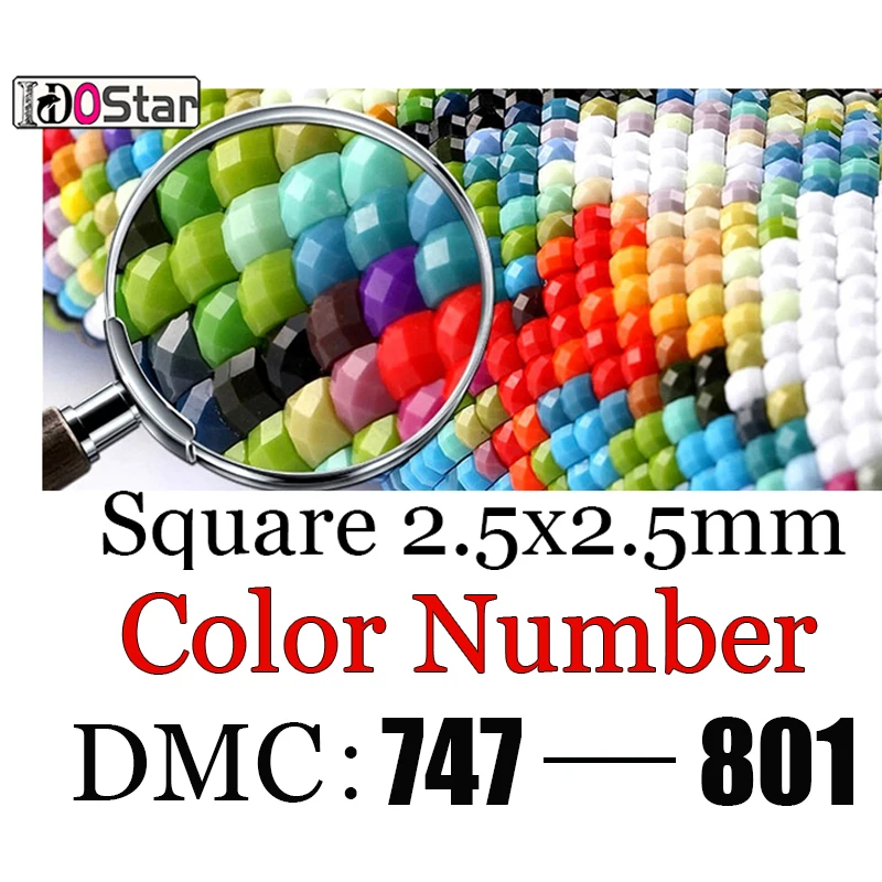 DMC747 801 DIY бисер 447 цветов квадратная Алмазная вышивка 5D алмазная живопись