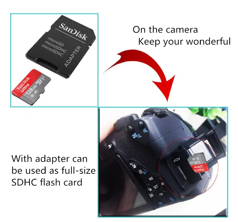 A1 SanDisk Micro SD карта класс 10 16 ГБ 32 ГБ 64 Гб 128 Гб карта памяти SDHC-SDXC флэш MicroSD макс до 98 м/с TF карты