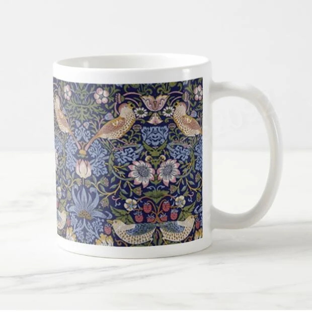 Горячая Nouveau William Morris Стиль Кофе молока Чай кофейная кружка в виде Темно-синие