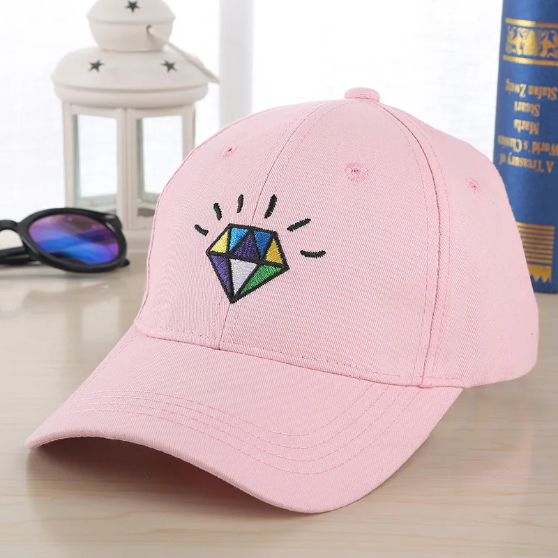 Летом Крышки Snapback Женщины Сплошной Цвет Геометрическая Алмаз Вышивка Хип-Хоп