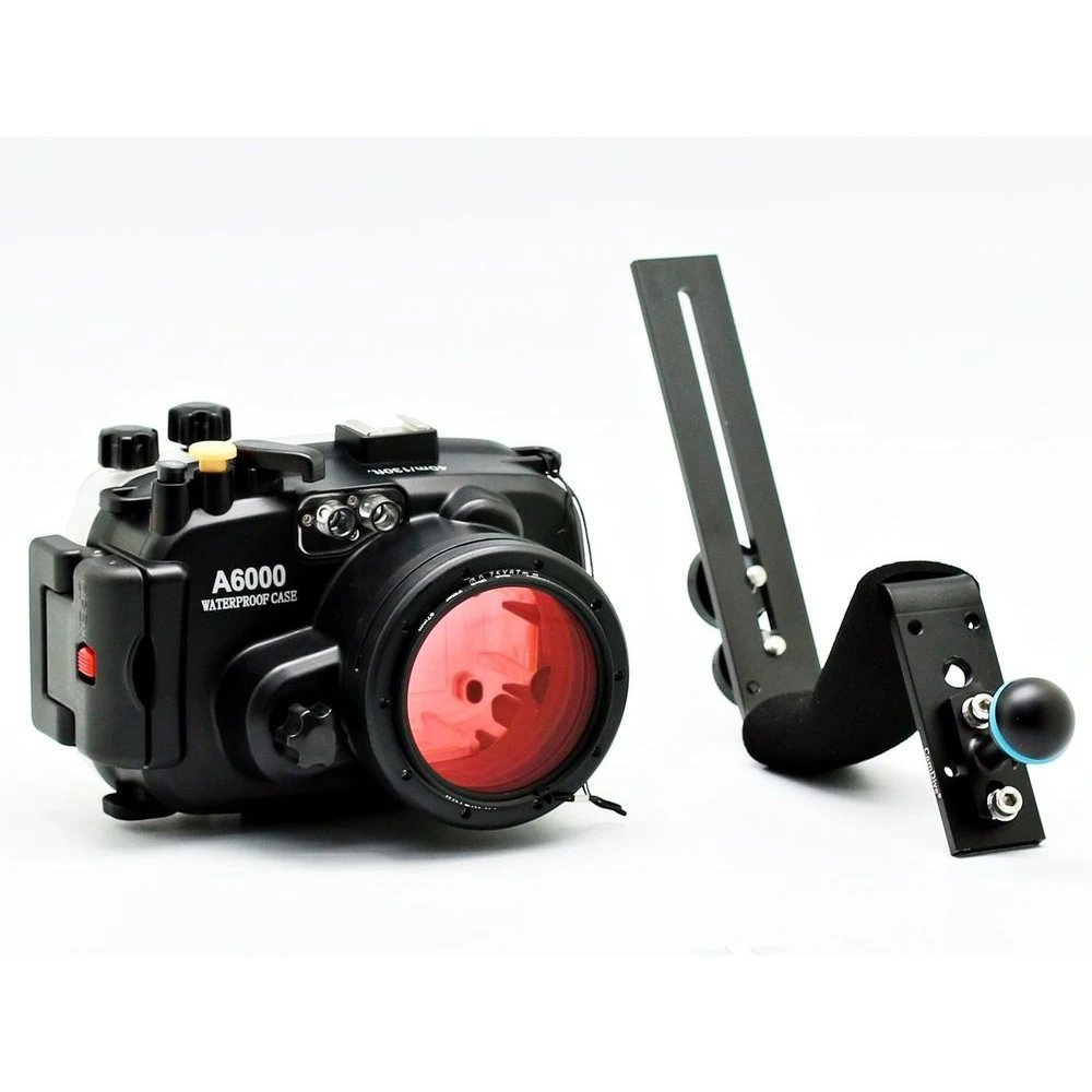 Чехол Meikon для подводной камеры Sony A6000 (16 50 мм) 40 м 130 футов + ручка дайвинга красный